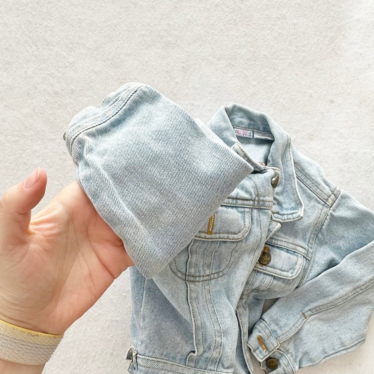 Vintage Okie Dokie Light Wash Denim Jacket: 2/3T - Yellow Clover Vintage Kids Clothes