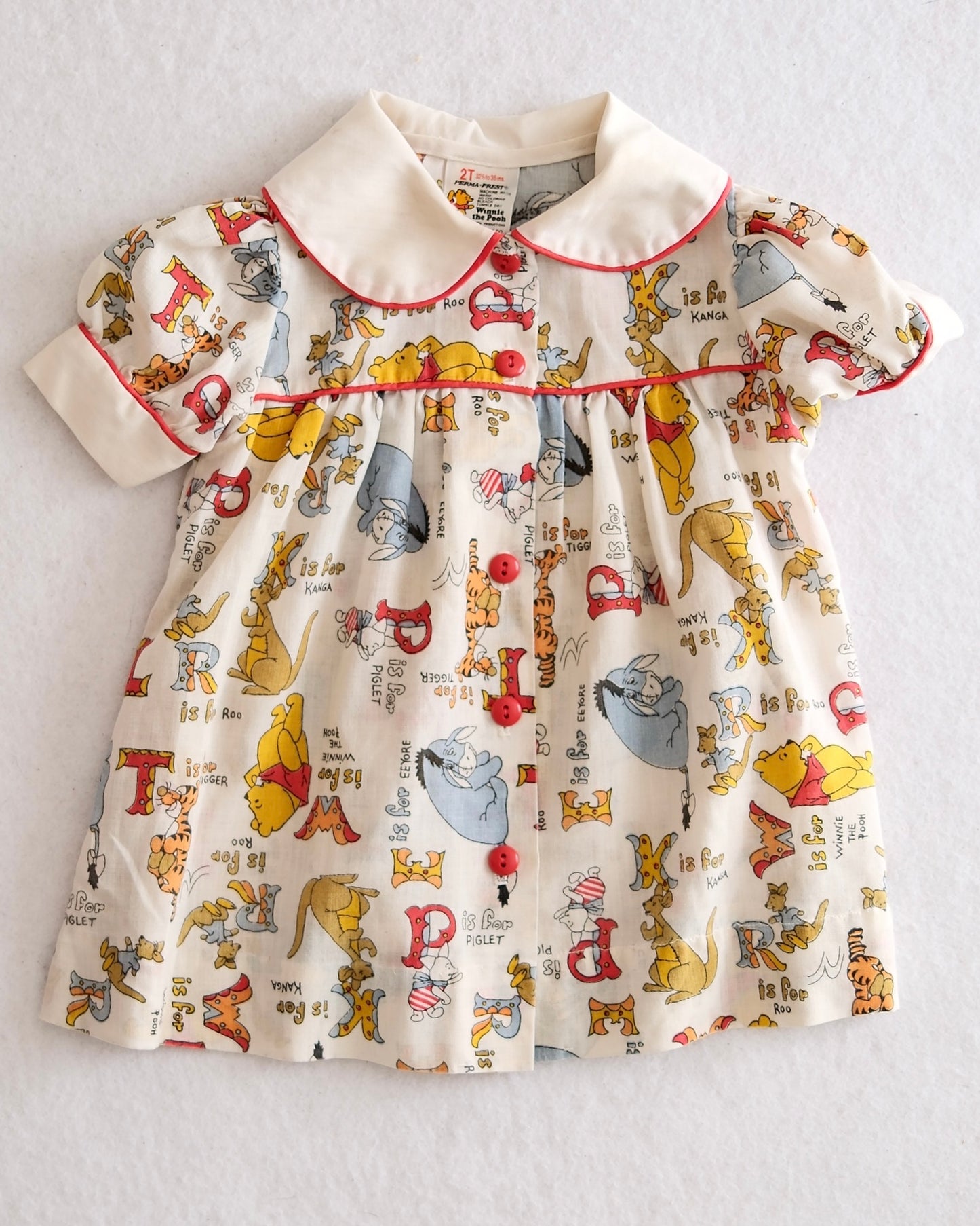 Vintage Sears Winnie the Pooh ABCs Girls Dress