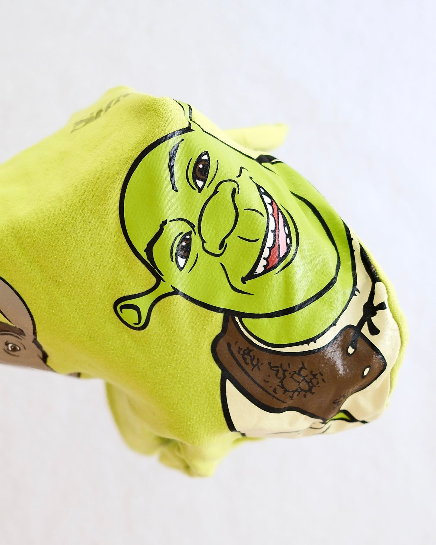 Y2K 2004 Shrek and Donkey Graphic Baby Romper - Yellow Clover Vintage Kids Clothes
