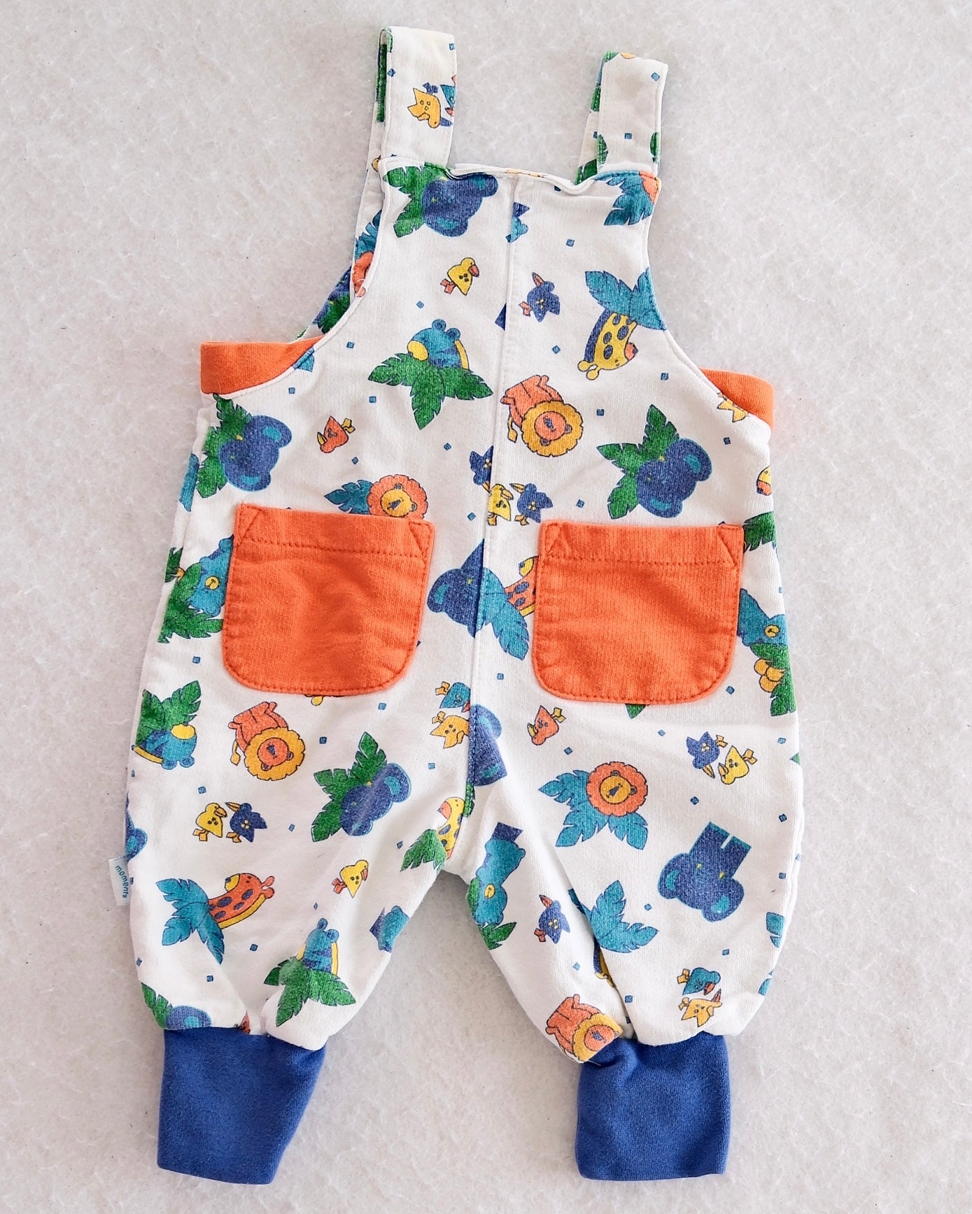 Vintage First Moments Safari Animal Print Romper: 3-6M - Yellow Clover Vintage Kids Clothes