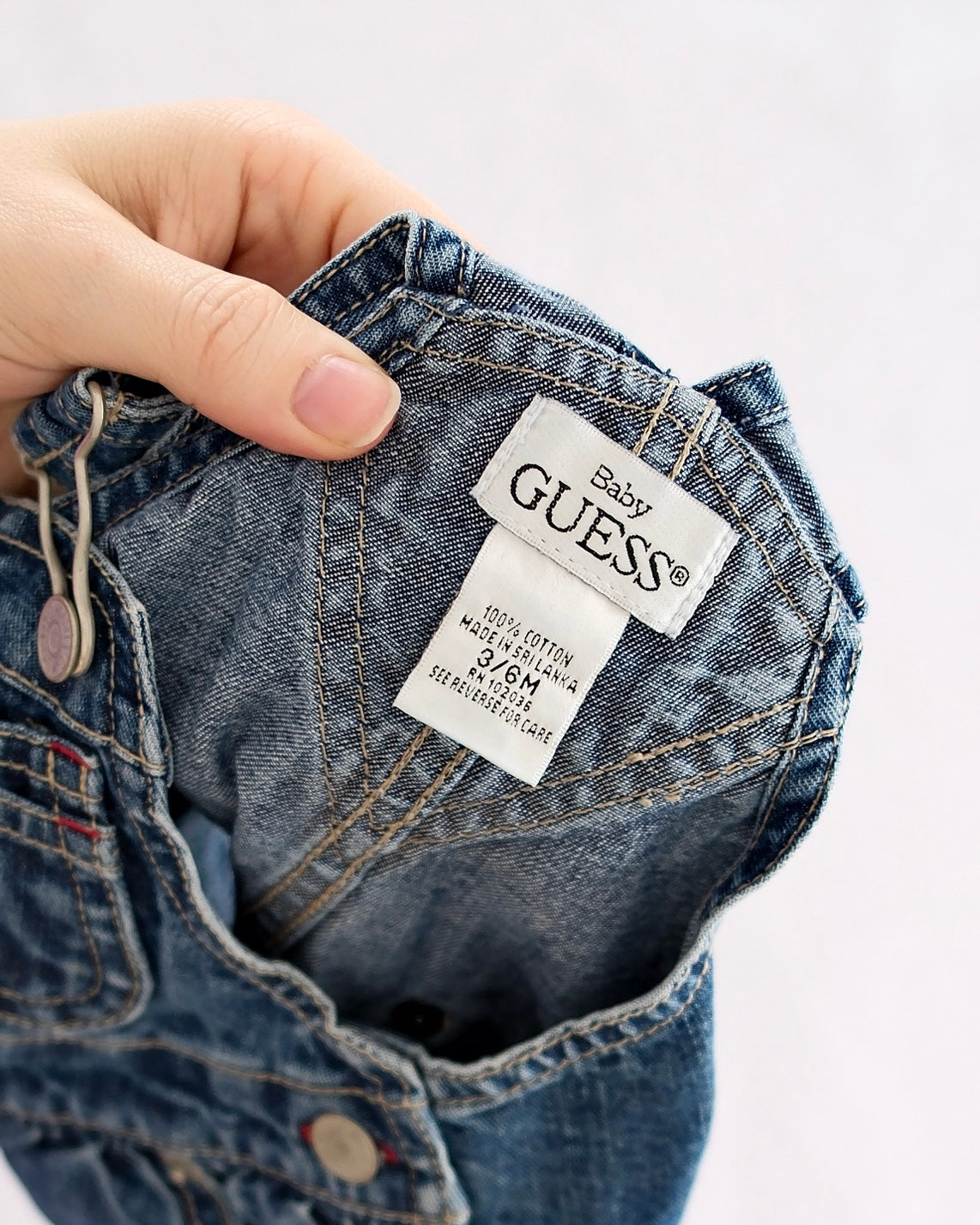 Y2K Baby Guess Denim Bubble Shortalls: 3-6M - Yellow Clover Vintage Kids Clothes