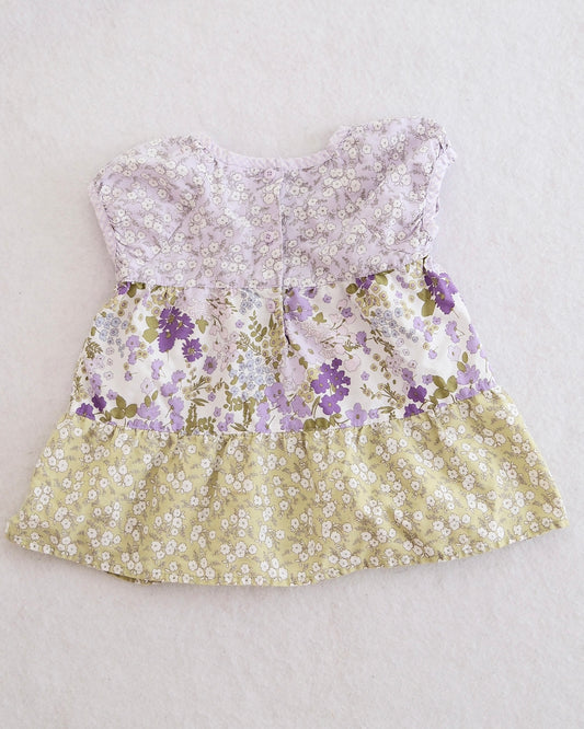 2009 Y2K Gymboree Cowgirls at Heart Purple Floral Tiered Top & Leggings Set, size 3T