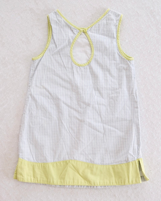 Vintage Gymboree A Bird's Life Embroidered Gingham Dress + Wristlet Purse Set, Size 5 - Yellow Clover Vintage Kids Clothes