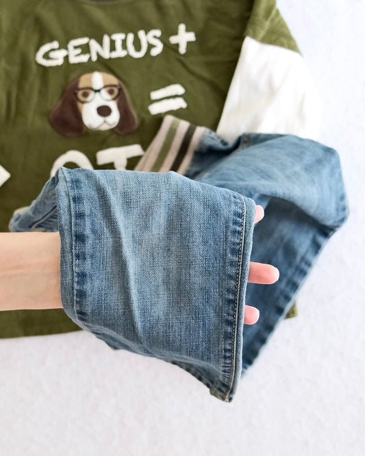Y2K Gymboree "Genius = QT Pi" Beagle Tee & Jeans Set, size 2T