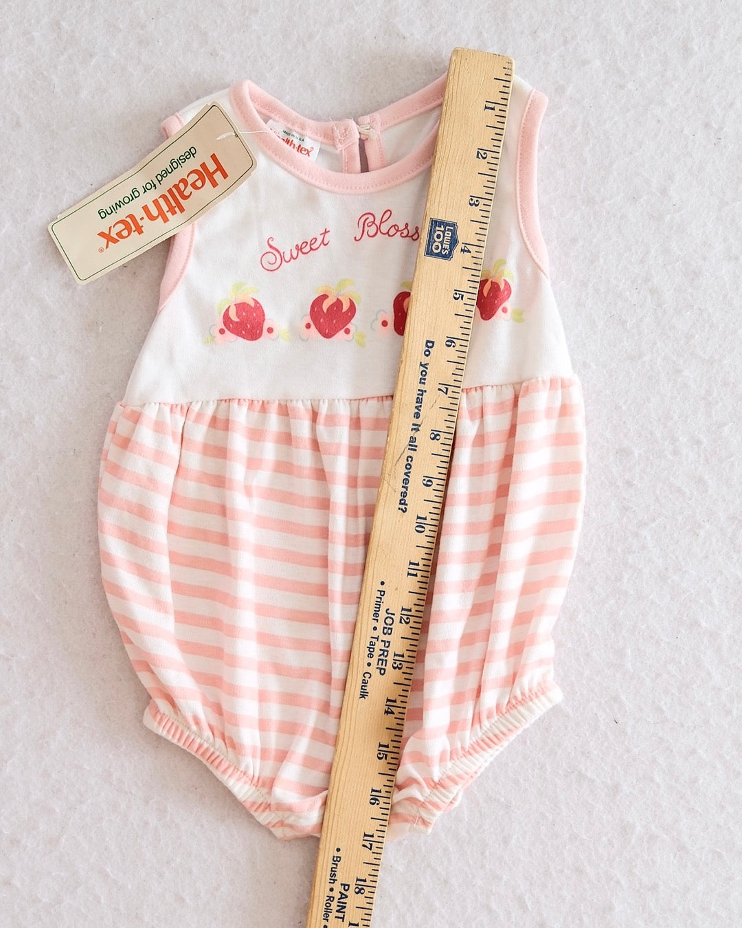 Vintage Healthtex Sweet Blossoms Strawberry Romper: 12m