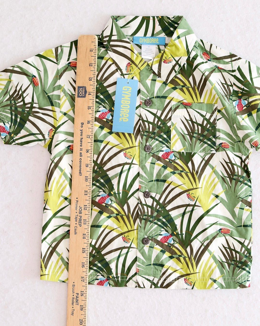 Vintage Gymboree Costa Rica Tropical Print Button Shirt: 4T - Yellow Clover Vintage Kids Clothes