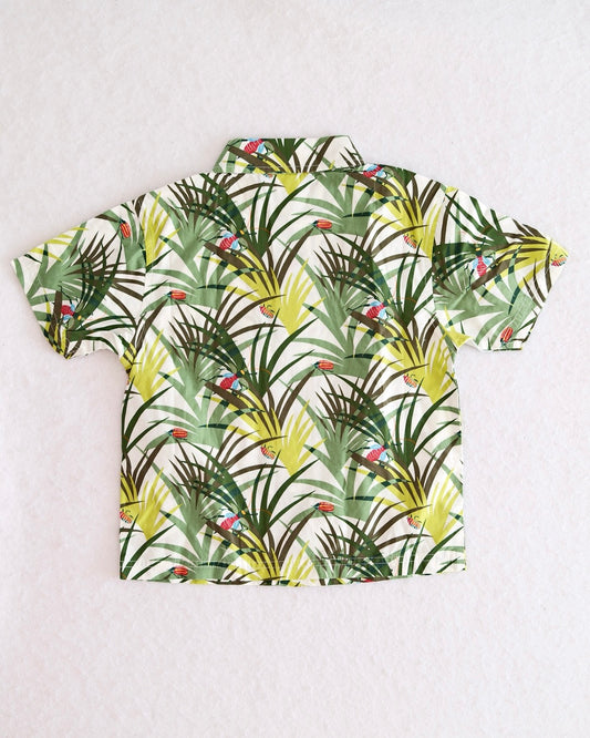 Vintage Gymboree Costa Rica Tropical Print Button Shirt: 4T - Yellow Clover Vintage Kids Clothes