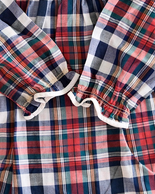 Vintage Alyssa Plaid Smocked Dress: 5