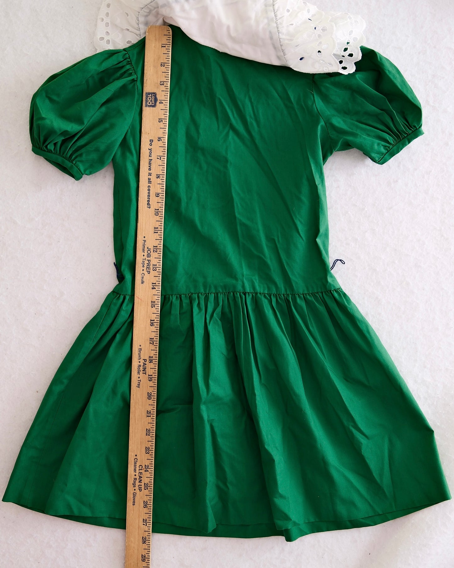 Vintage Erin Fairchilde Green Eyelet Collar Dress: 6x