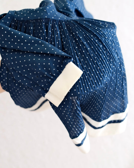 Vintage Roanna Navy Polka Dot Dress: 3t