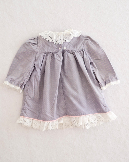 Vintage La Princesse de Colorado Gray Floral Dress: 18m