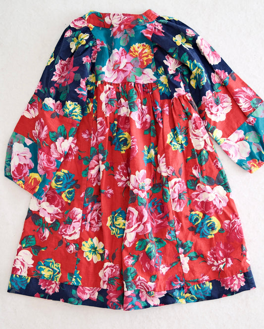 Vintage Mousefeathers Oversized Floral Print Dress: 7y