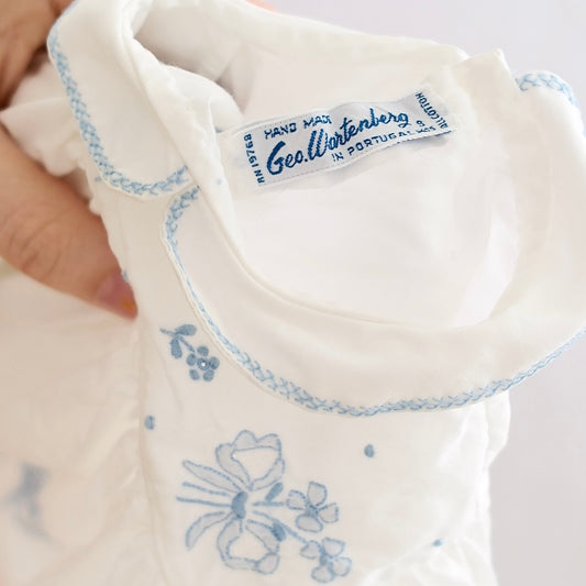 Vintage Geo. Wartenberg White Hand Embroidered Baby Dress, 9m?