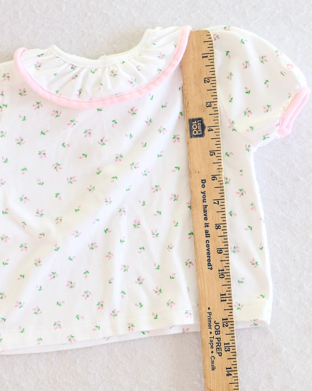 Vintage OshKosh Ditsy Floral Ruffle Collar Baby Top: 24 Months