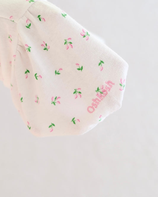 Vintage OshKosh Ditsy Floral Ruffle Collar Baby Top: 24 Months