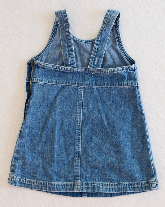 Vintage Gap Blue Jeans Medium Wash Denim Toddler Pinafore Dress: XXS/2T
