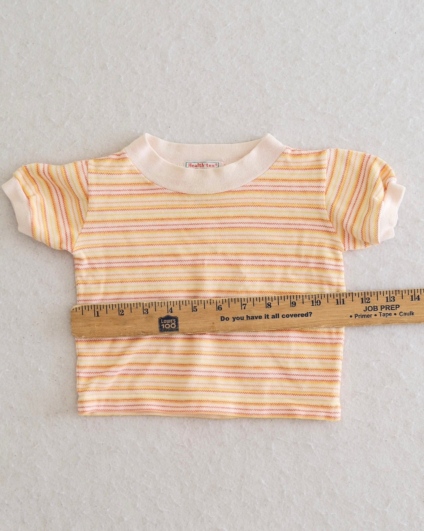 Vintage Healthtex Yellow Orange Stripe Baby Ringer Tee: 18 Months