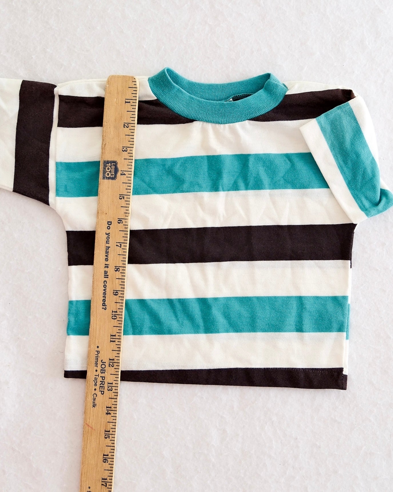 Vintage Healthtex Toddler Teal and Black Bold Stripe Surf Tee: 2T