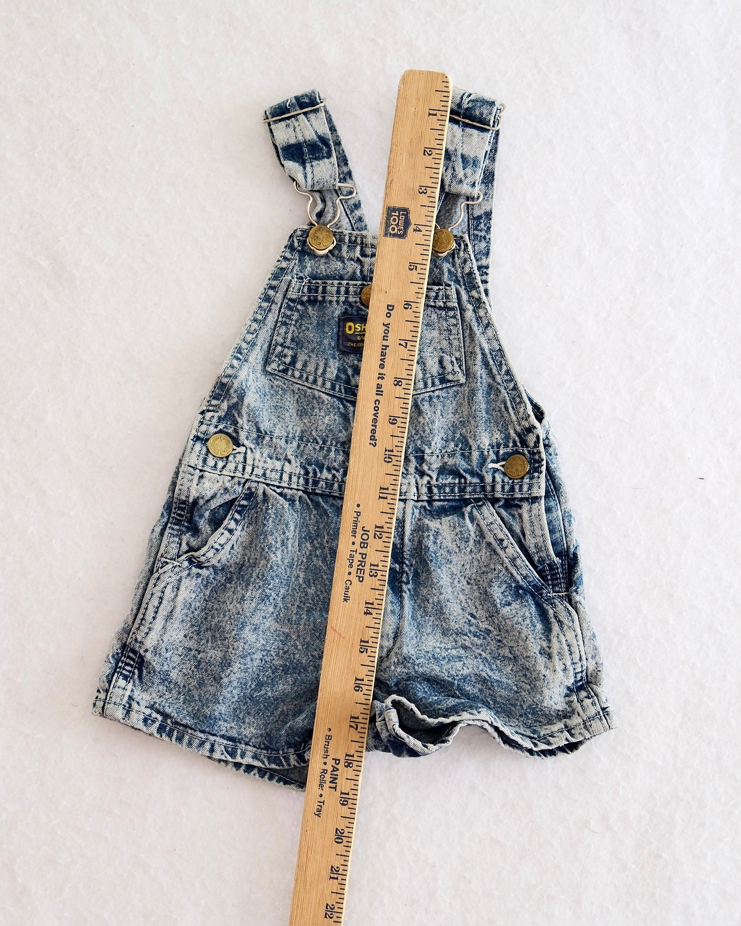 Vintage OshKosh B'Gosh Kids' Acid Wash Denim Shortalls: