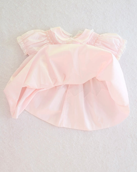 Vintage Feltman Bros Pink Smocked Heirloom Baby Dress: 9m?