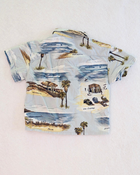 Vintage S.PUDZ California Surf Spots Button-Up Baby Shirt: 2T?