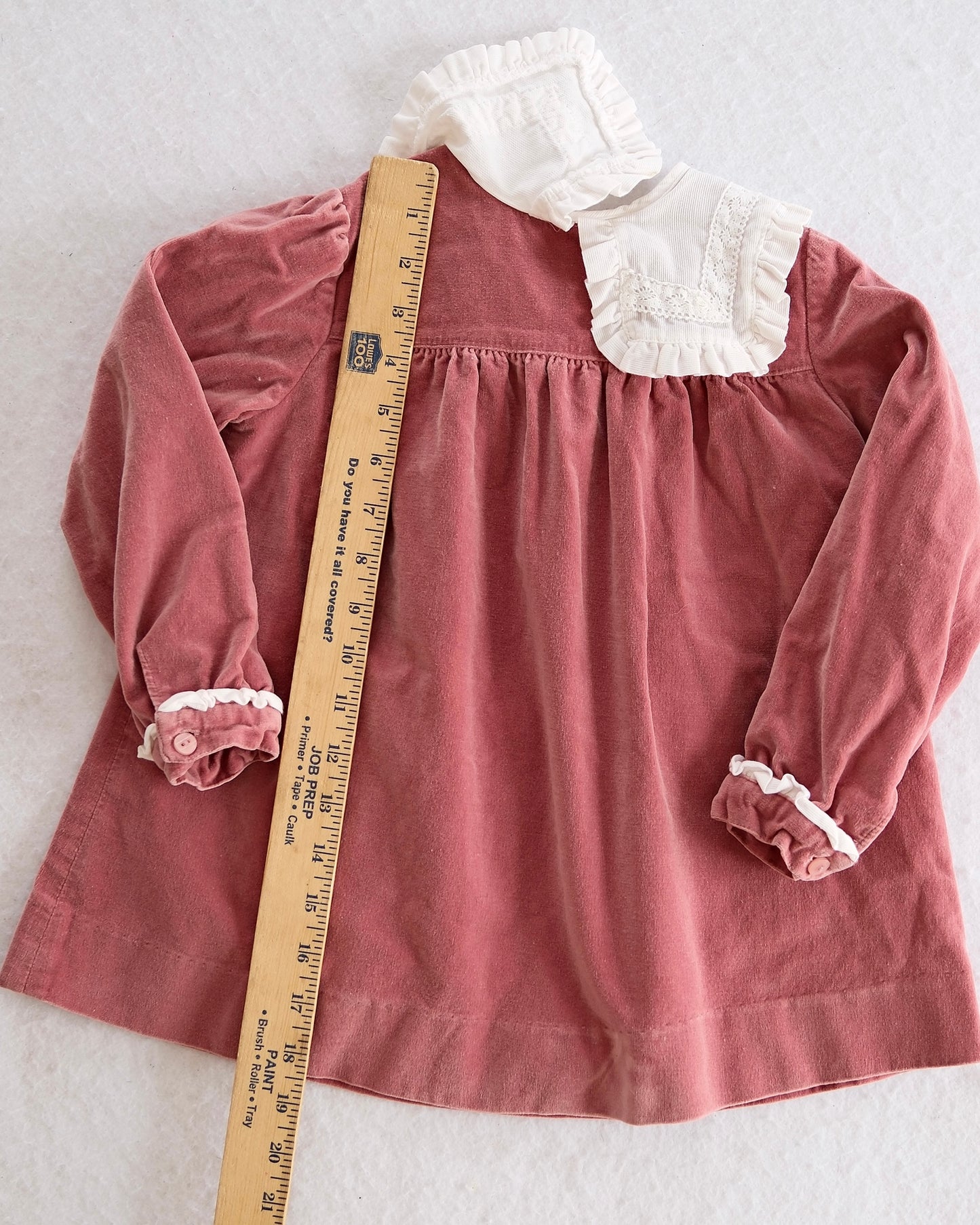 Vintage Cacharel Dusty Pink Velvet Toddler Dress: Size 4