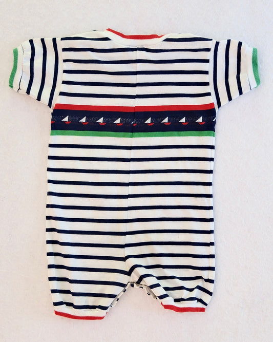 Vintage Eiseman Boys Navy Stripe Anchor Toddler Romper: XL/24m