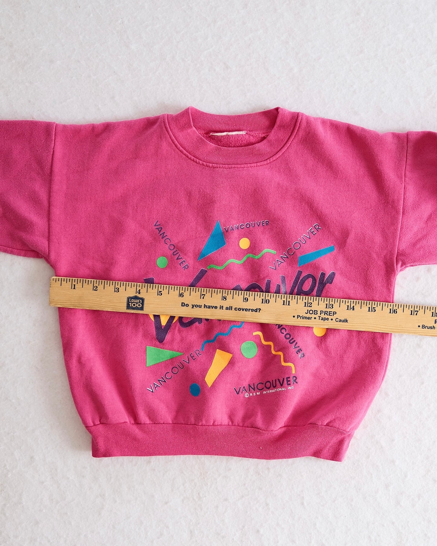 Vintage Vancouver Pink Graphic Kids Sweatshirt: 6/7y?