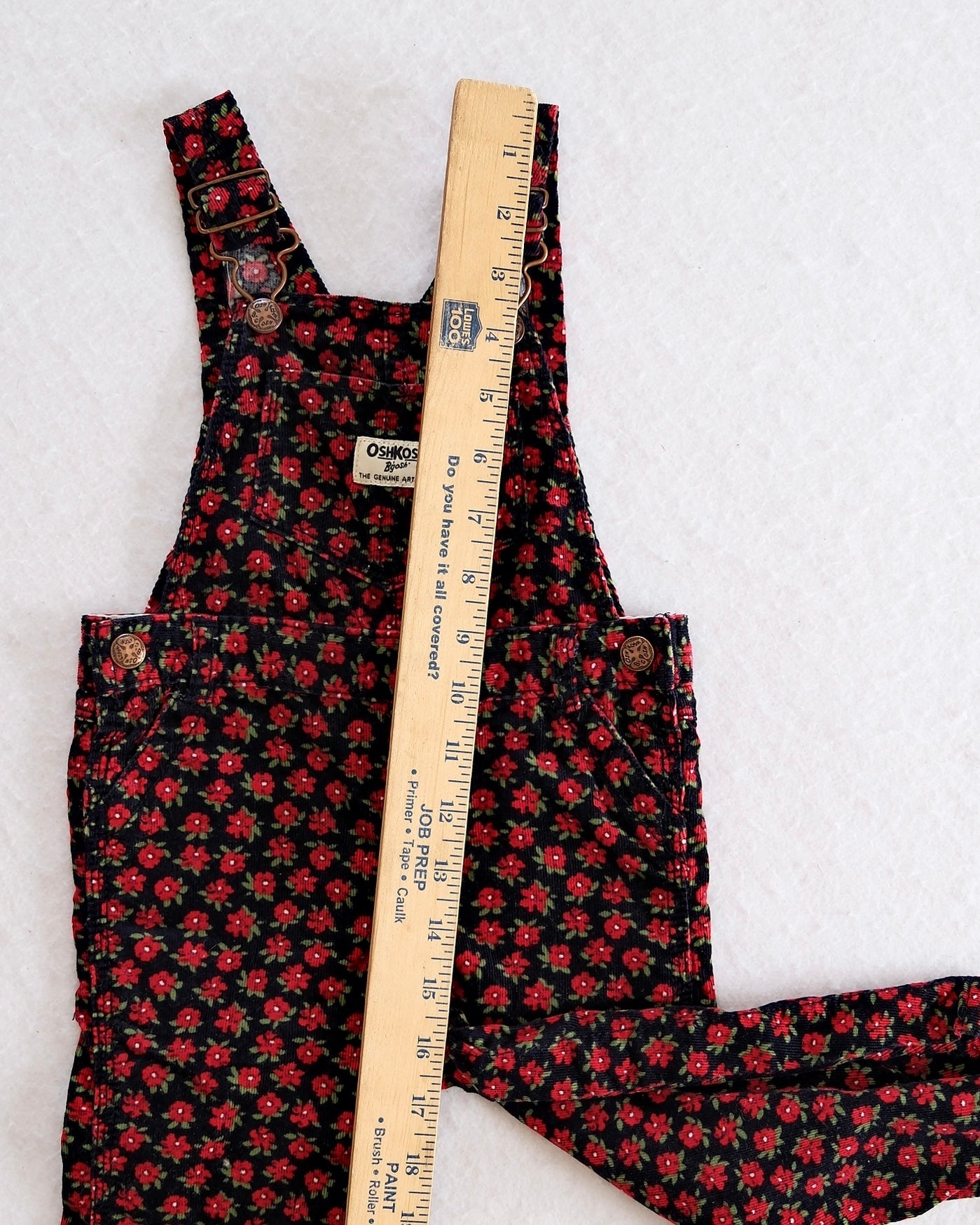 2010s OshKosh Floral Corduroy Baby Overalls: 18m