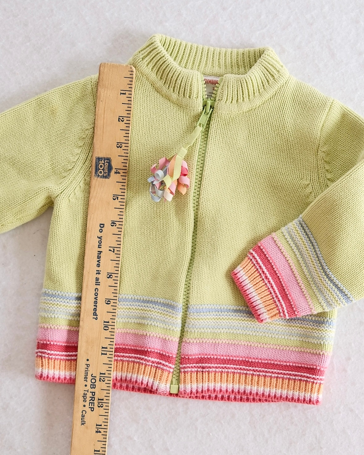 Vintage Gymboree Petite Fleur Green Zip-Up Knit Toddler Cardigan: 2T