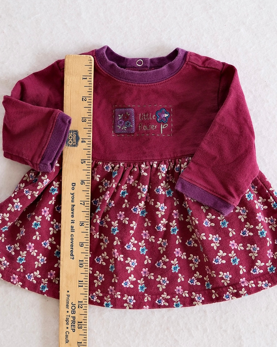 Vintage Gymboree Autumn Florals Burgundy Baby Dress: 3-6m