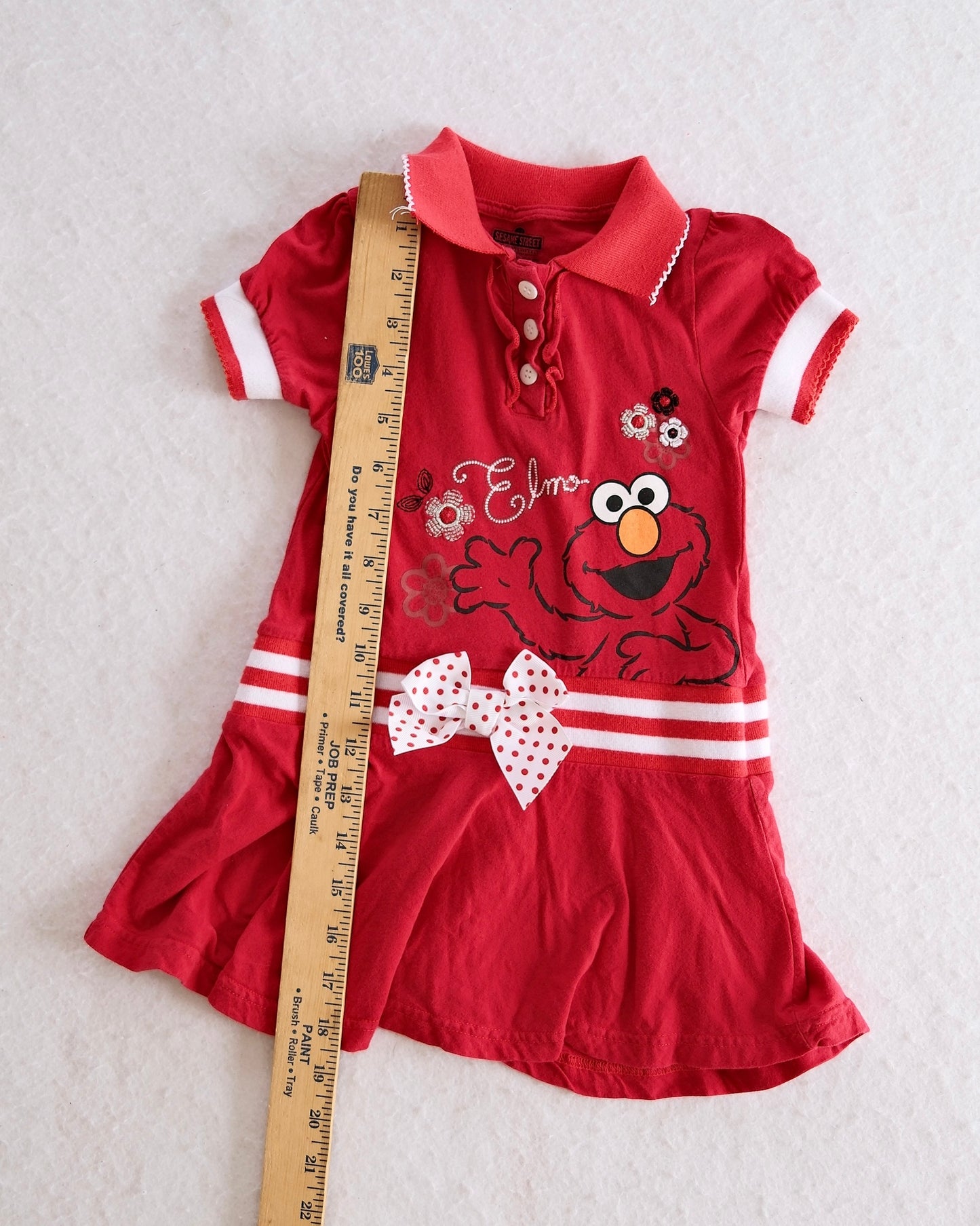 2010s Sesame Street Elmo Red Polo Toddler Dress: 3T