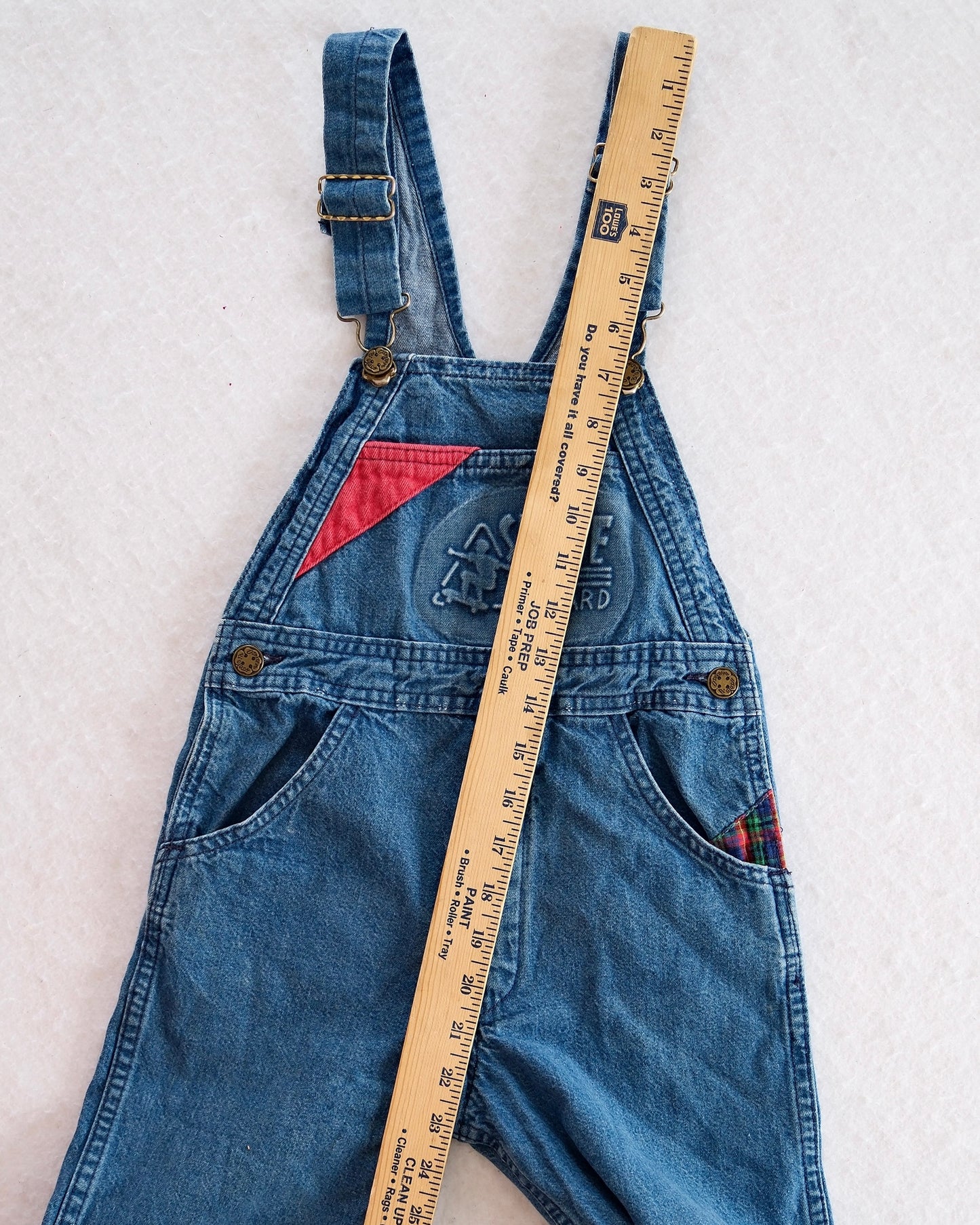 Vintage OshKosh Denim Skateboard Embossed Kids Overalls: 7y