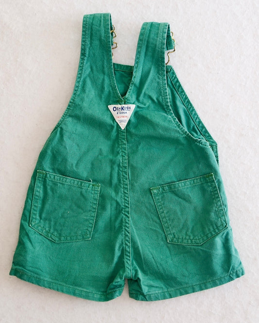Vintage 80s OshKosh B'Gosh Toddler Green Shortalls: 2T/18m fit