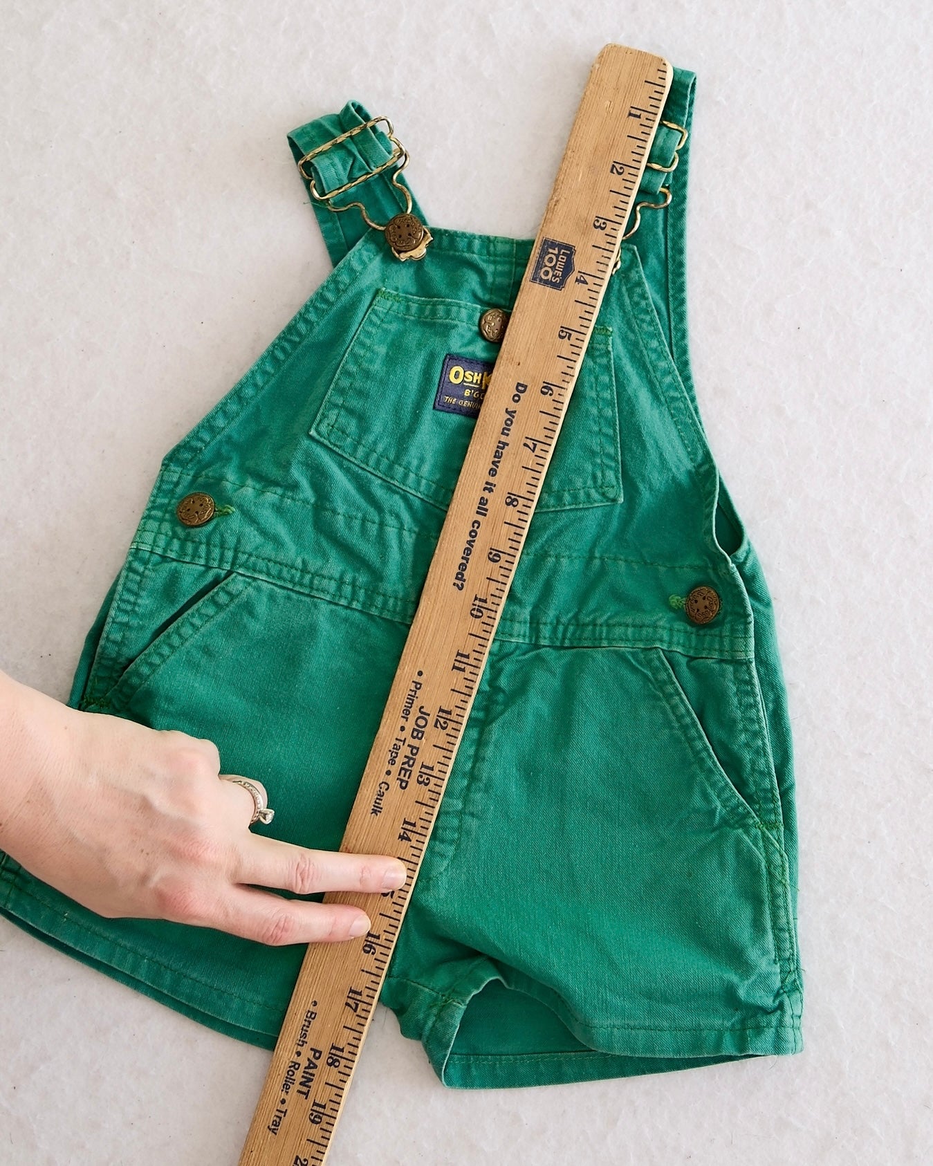 Vintage 80s OshKosh B'Gosh Toddler Green Shortalls: 2T/18m fit