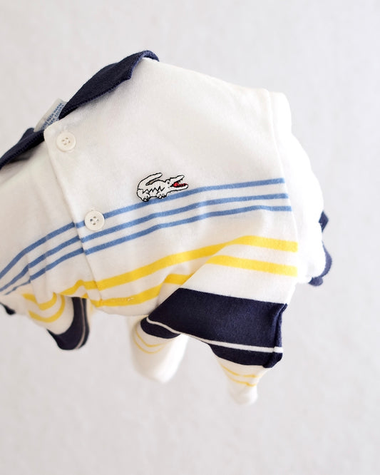 Vintage Izod Lacoste Kids White Stripe Polo: Size 5