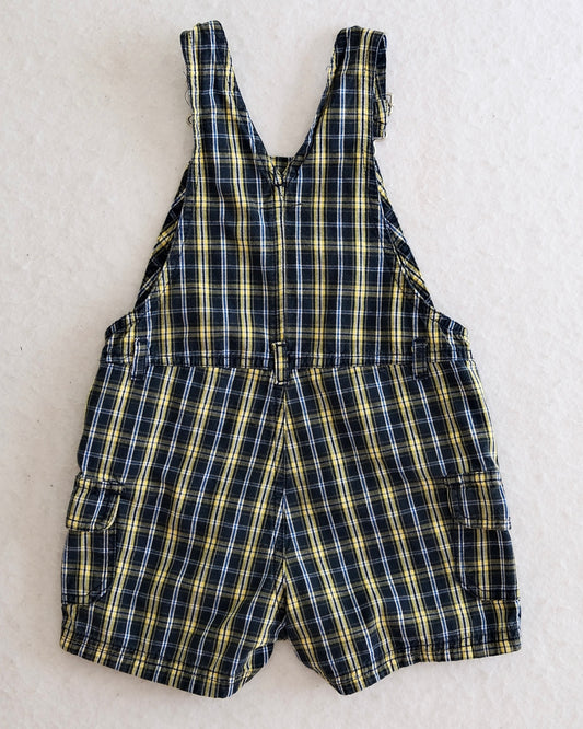 Vintage The Children's Place Baby Plaid Short Overalls: Size 18 Months