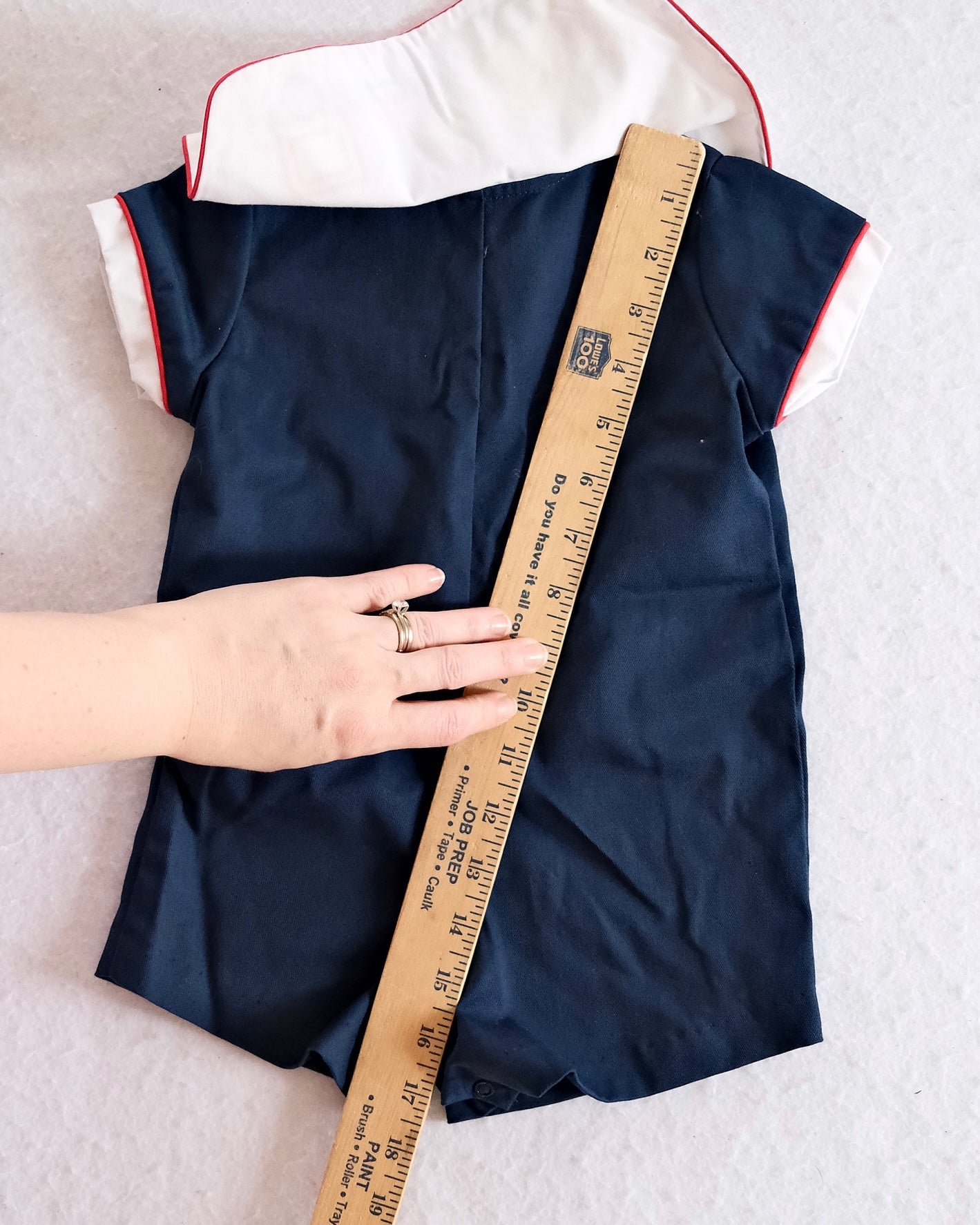 Vintage Robert Jackson Tow Truck Applique Baby Romper: 12m - Yellow Clover Vintage Kids Clothes