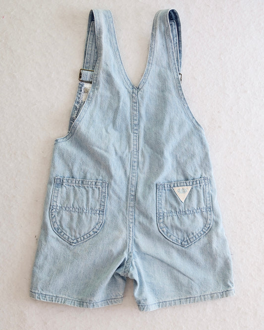 Vintage Guess Light Wash Denim Short Overalls: Size 6X