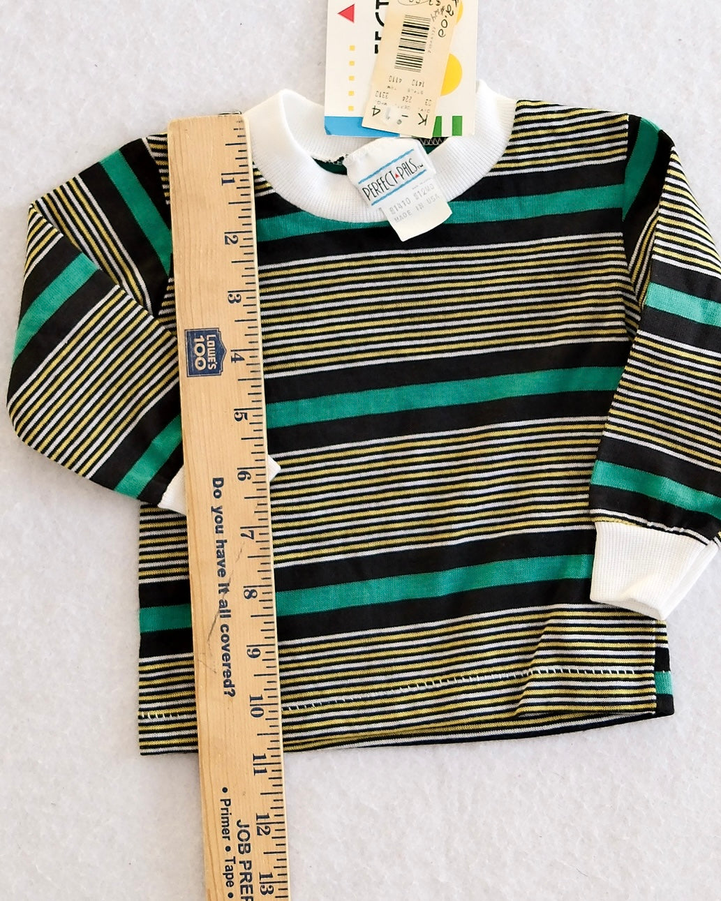Vintage NWT Perfect Pals Striped Long Sleeve Tee: 12m