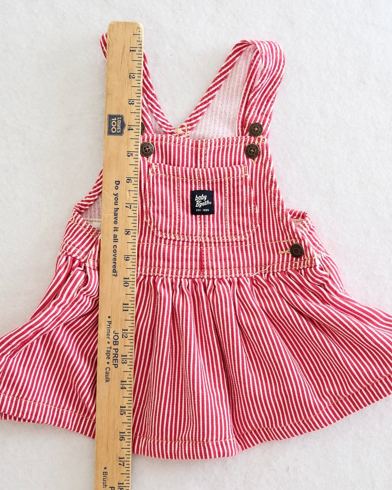 Modern Baby B'gosh Baby Red Stripe Overall Dress: Size 12 Months