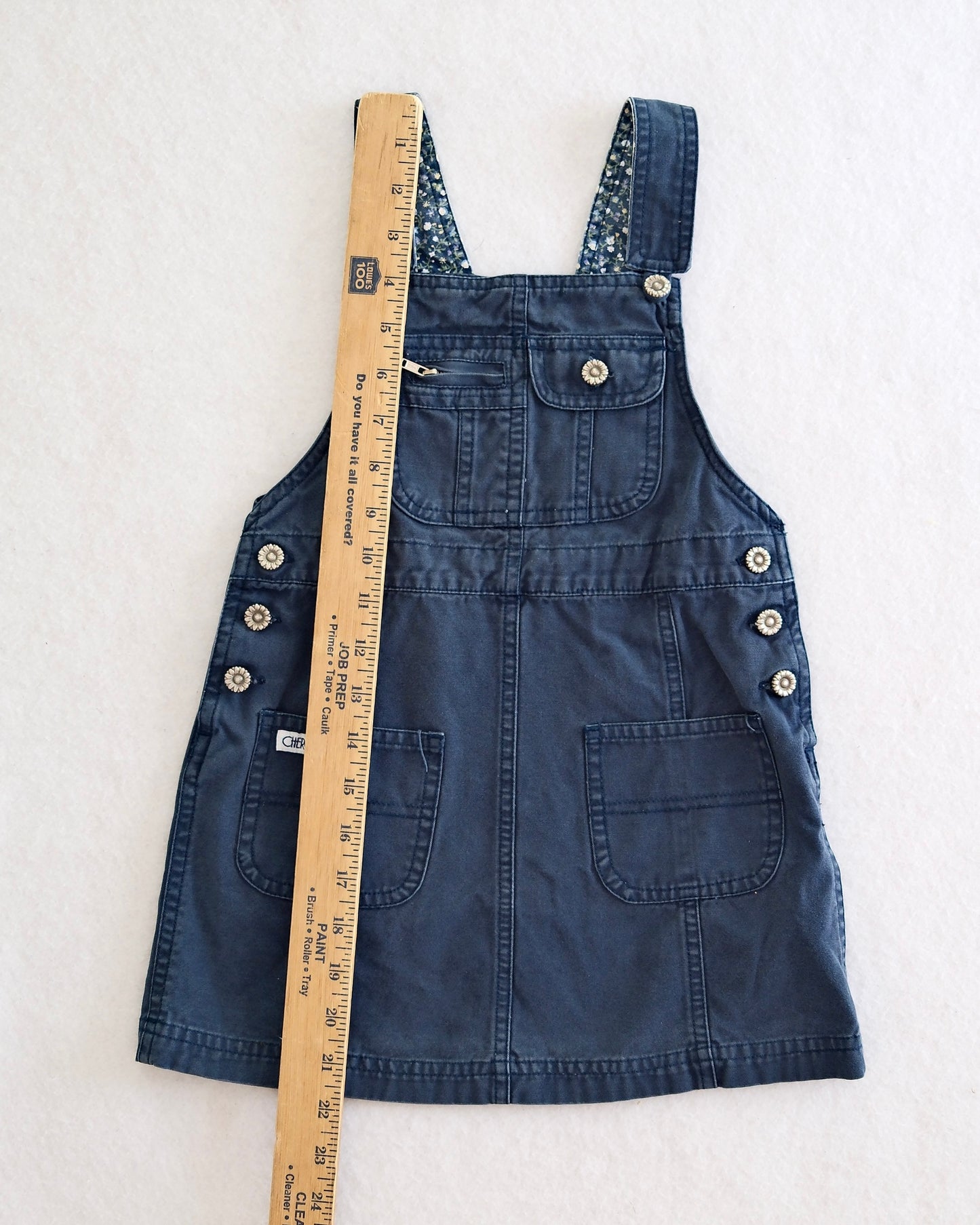 Vintage Cherokee Girls Navy Overall Dress: Size 4/5