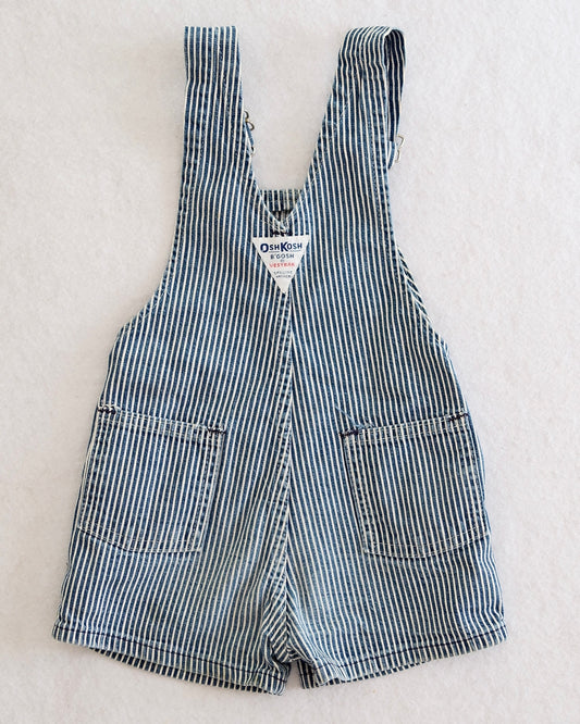 Vintage OshKosh B'Gosh Toddler Denim Hickory Stripe Shortalls: Size 3T/2T fit