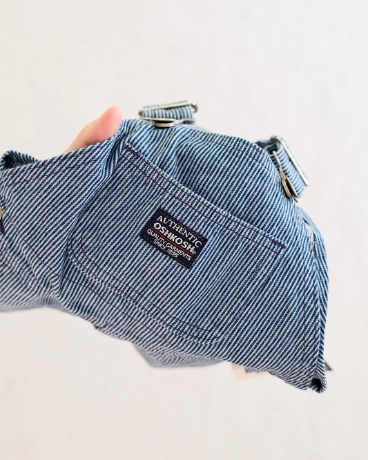 Vintage OshKosh B'Gosh Toddler Hickory Stripe Shortalls: Size 3T — NWT