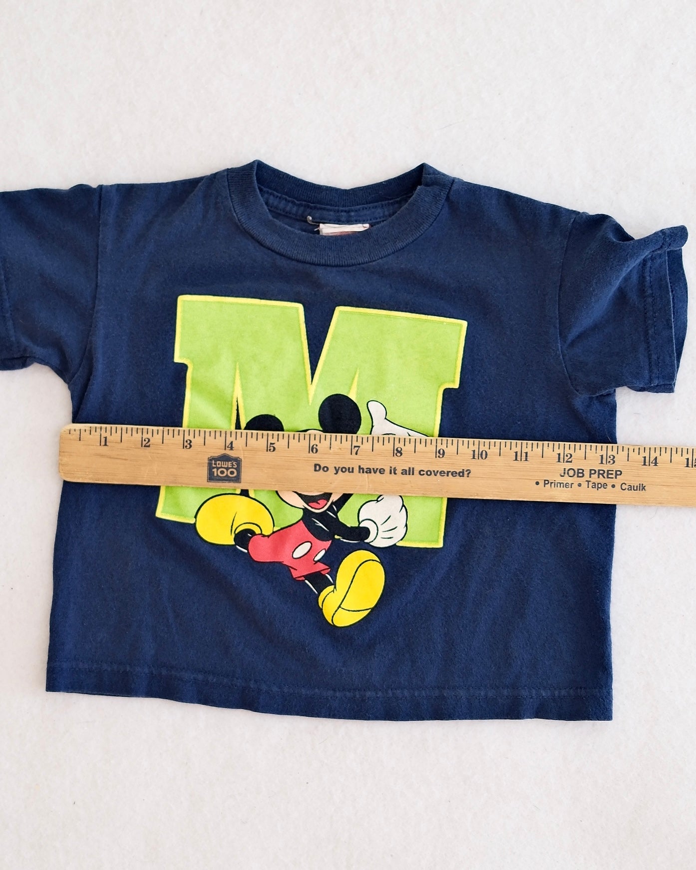 Vintage Mickey Letter M Navy Graphic Tee: 24m?