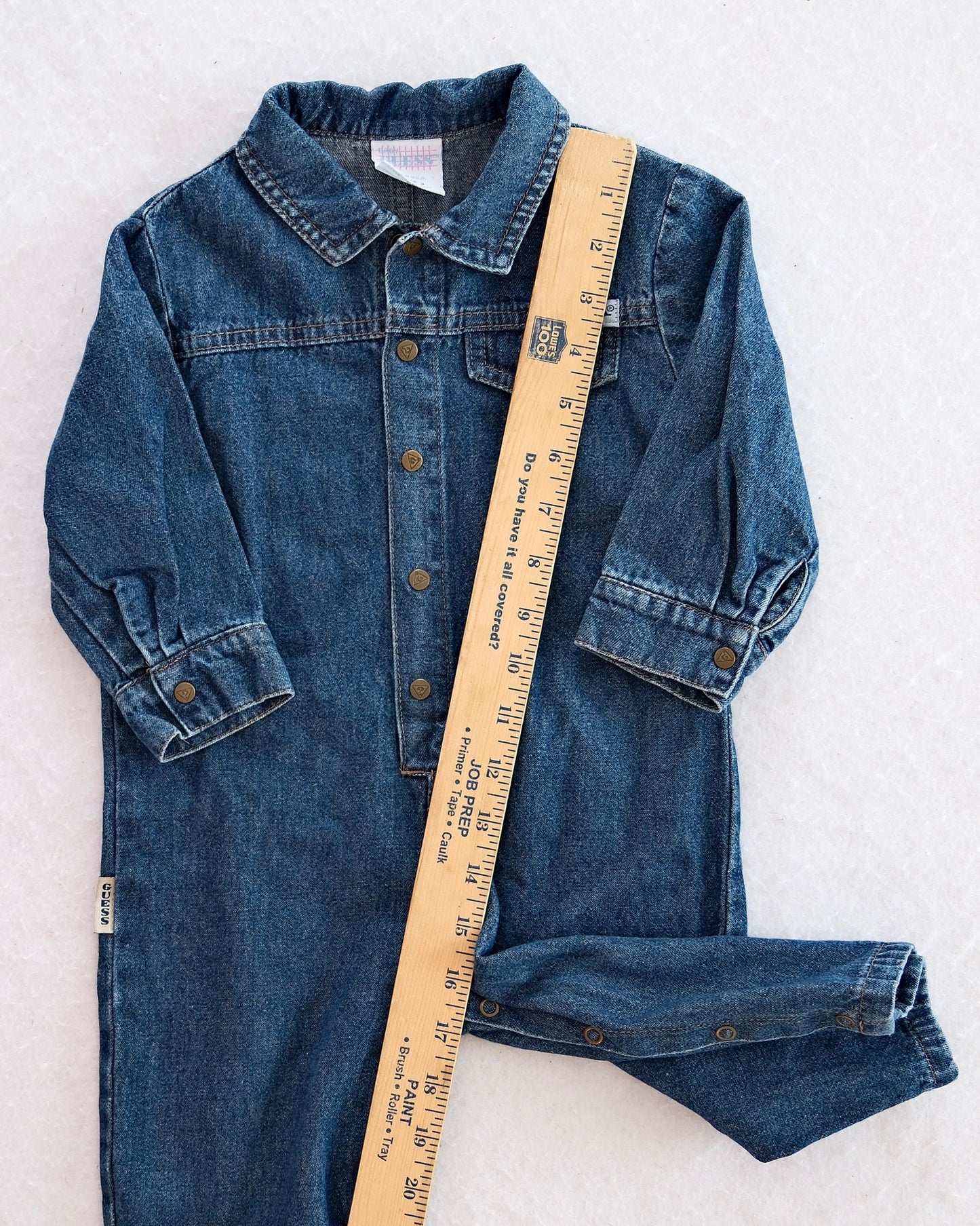 Vintage Guess Denim Romper with Collar: 18M - Yellow Clover Vintage Kids Clothes
