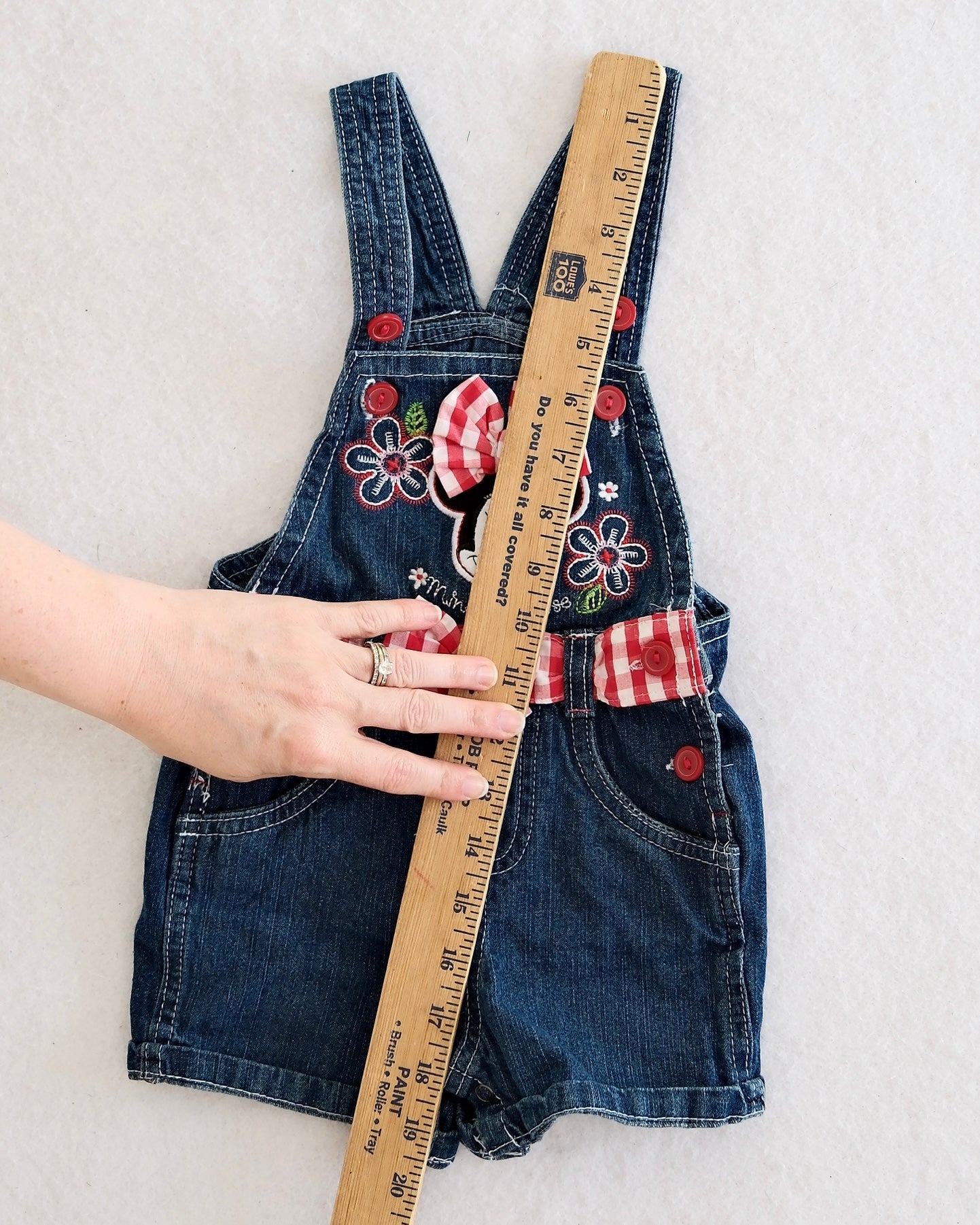 Y2K Disney Minnie Mouse Denim Shortall: 12M