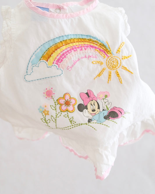 Y2K Disney Baby Minnie Mouse Rainbow Ruffle Top: 3m