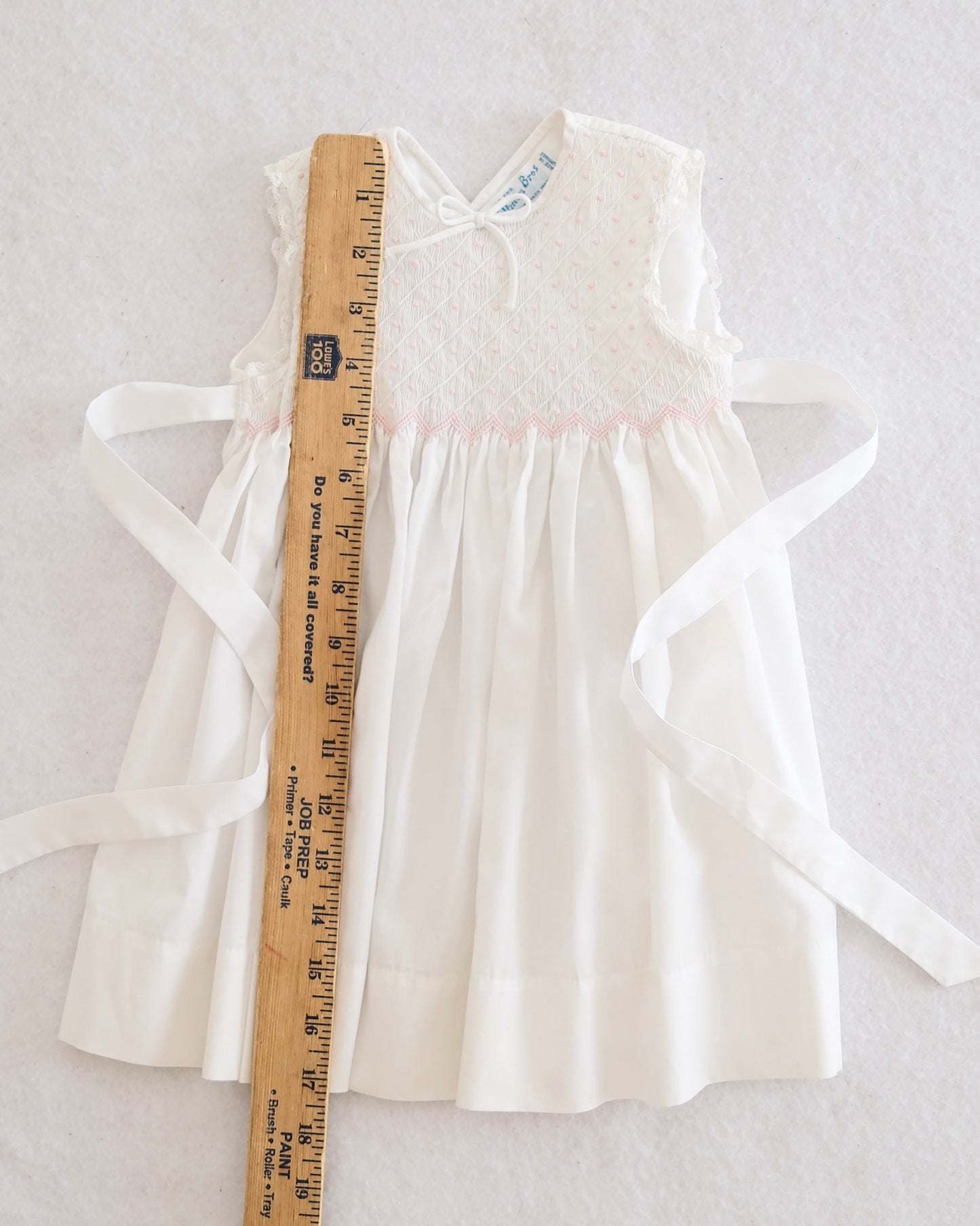 Vintage Felman Bros Smocked Embroidered Wrap Dress: 24m