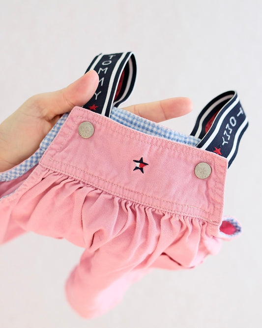 Y2K Tommy Hilfiger Pink Logo Strap Jumper: 12-18M